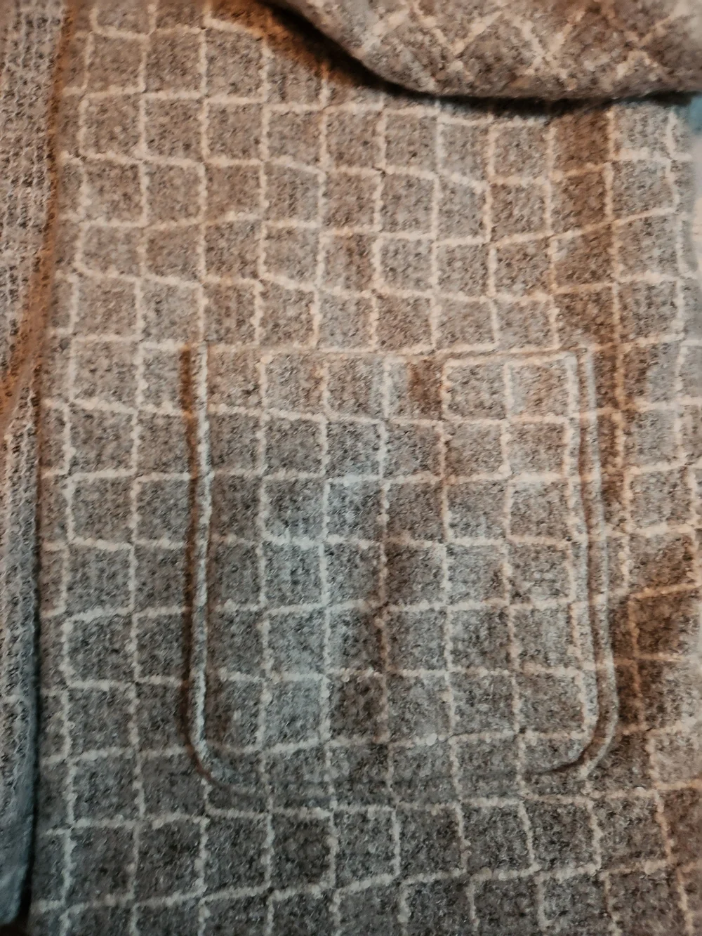 Reitmans Gray & Taupe Grid Open-Front Coatigan - Picture 3 of 5